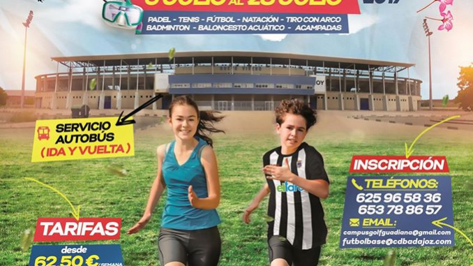 Cartel del Primer campus de verano de La Academia Club Deportivo Badajoz