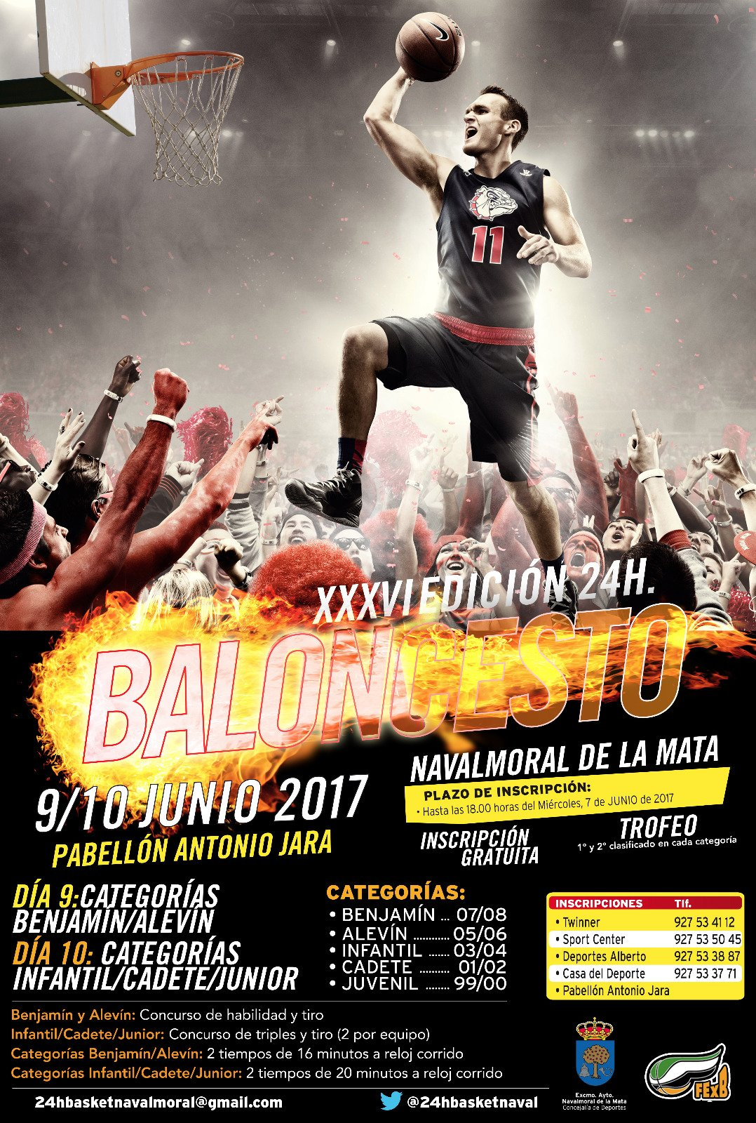 Torneo 24 horas de baloncesto de Navalmoral - Edición XXXVI los días 9 y 10 de junio