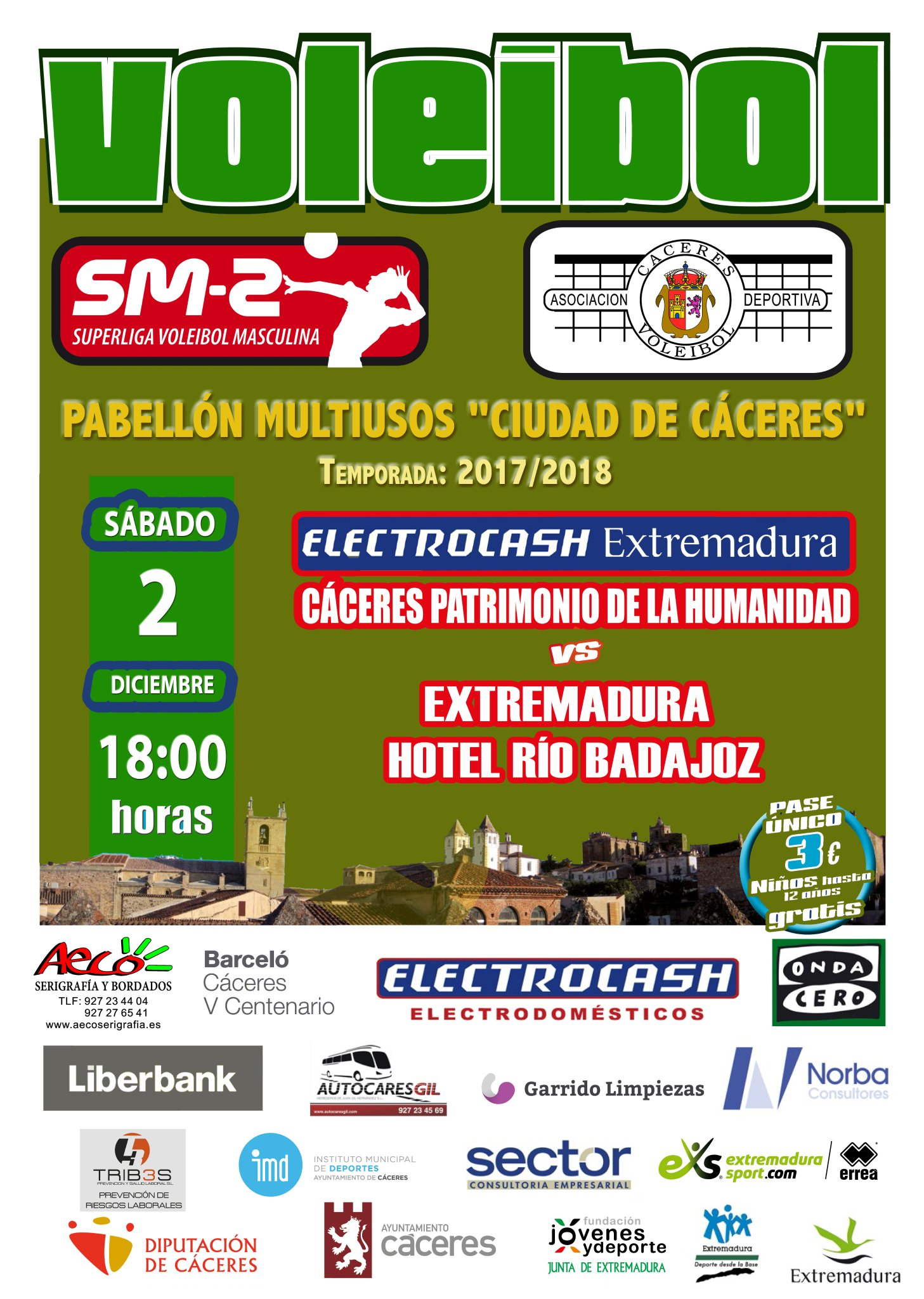 Superliga 2 de Voleibol . Electrocash Extremadura CCPH Vs Extremadura Hotel Río de Badajoz