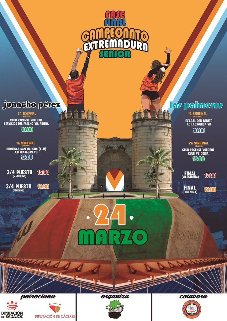 Fiesta del voleibol en Badajoz.Las fases finales se disputan paralelamente en dos pabellones Fiesta del voleibol en Badajoz.Las fases finales se disputan paralelamente en dos pabellones