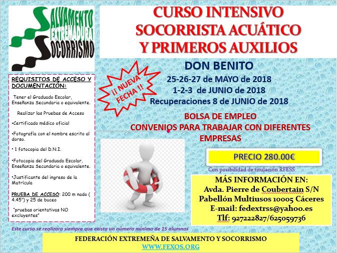 Curso de Socorrista Acuático y Primeros Auxilios en Don Benito Curso de Socorrista Acuático y Primeros Auxilios