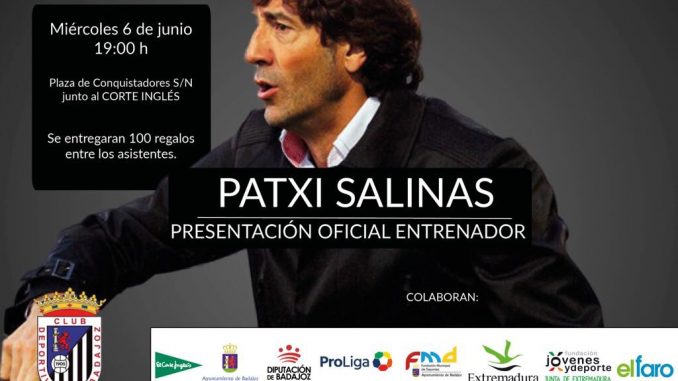 Presentación oficial, Patxi Salinas nuevo entrenador del Badajoz