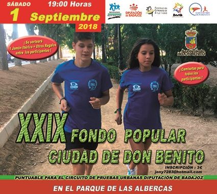 El Club Atletismo Tiendas Pavo Don Benito participará en el XXIX Fondo Popular Ciudad de Don Benito