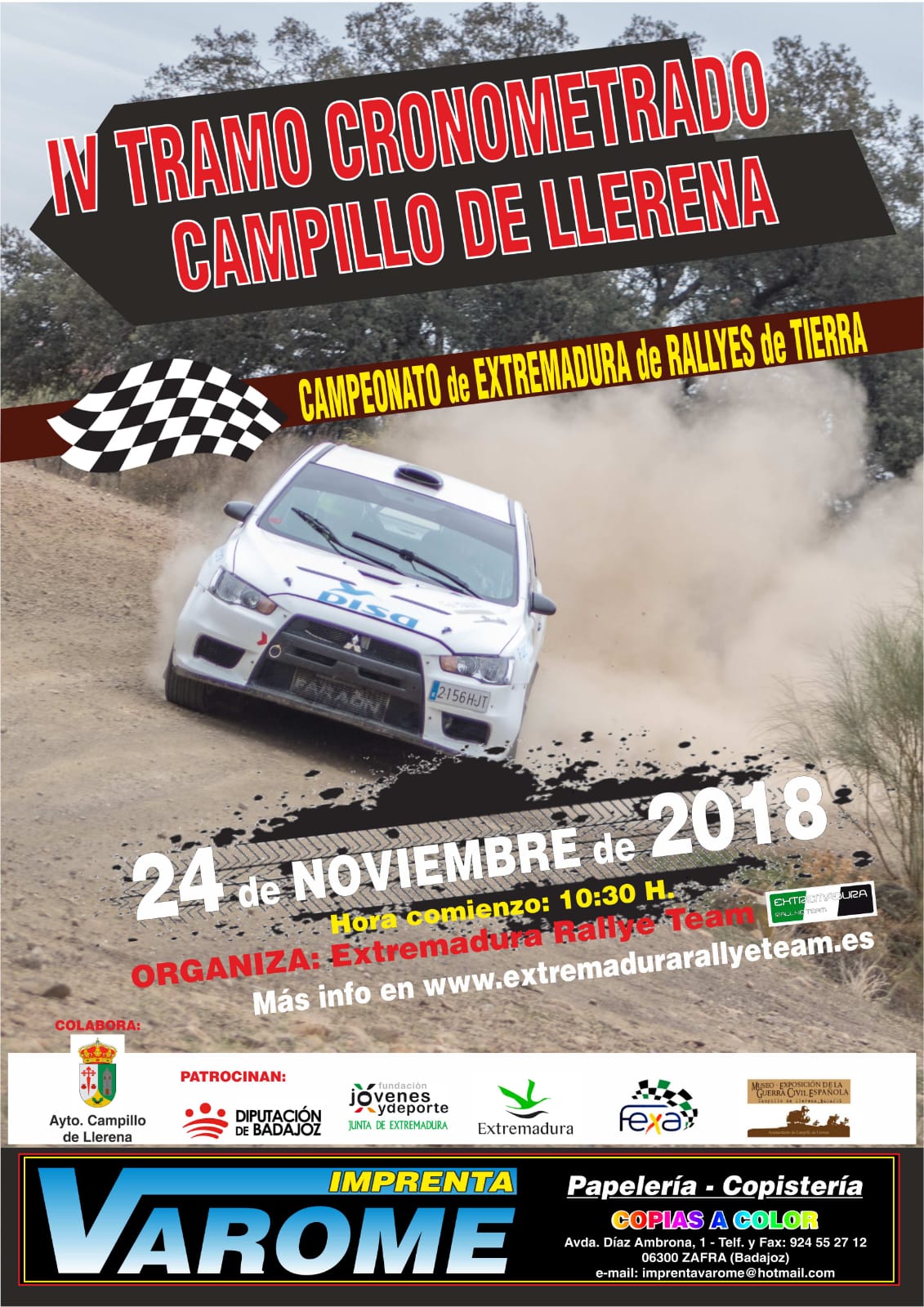 El Extremadura Rallye Team organizará el IV Tramo Cronometrado Campillo de Llerena