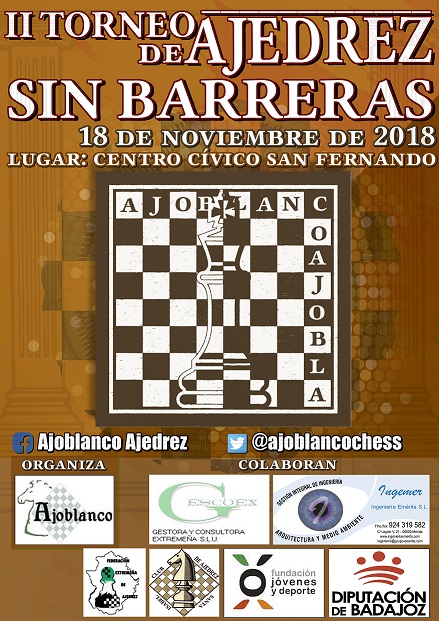 II Edición del Torneo Ajedrez Sin Barreras en la AAVV Santa Isabel de Badajoz