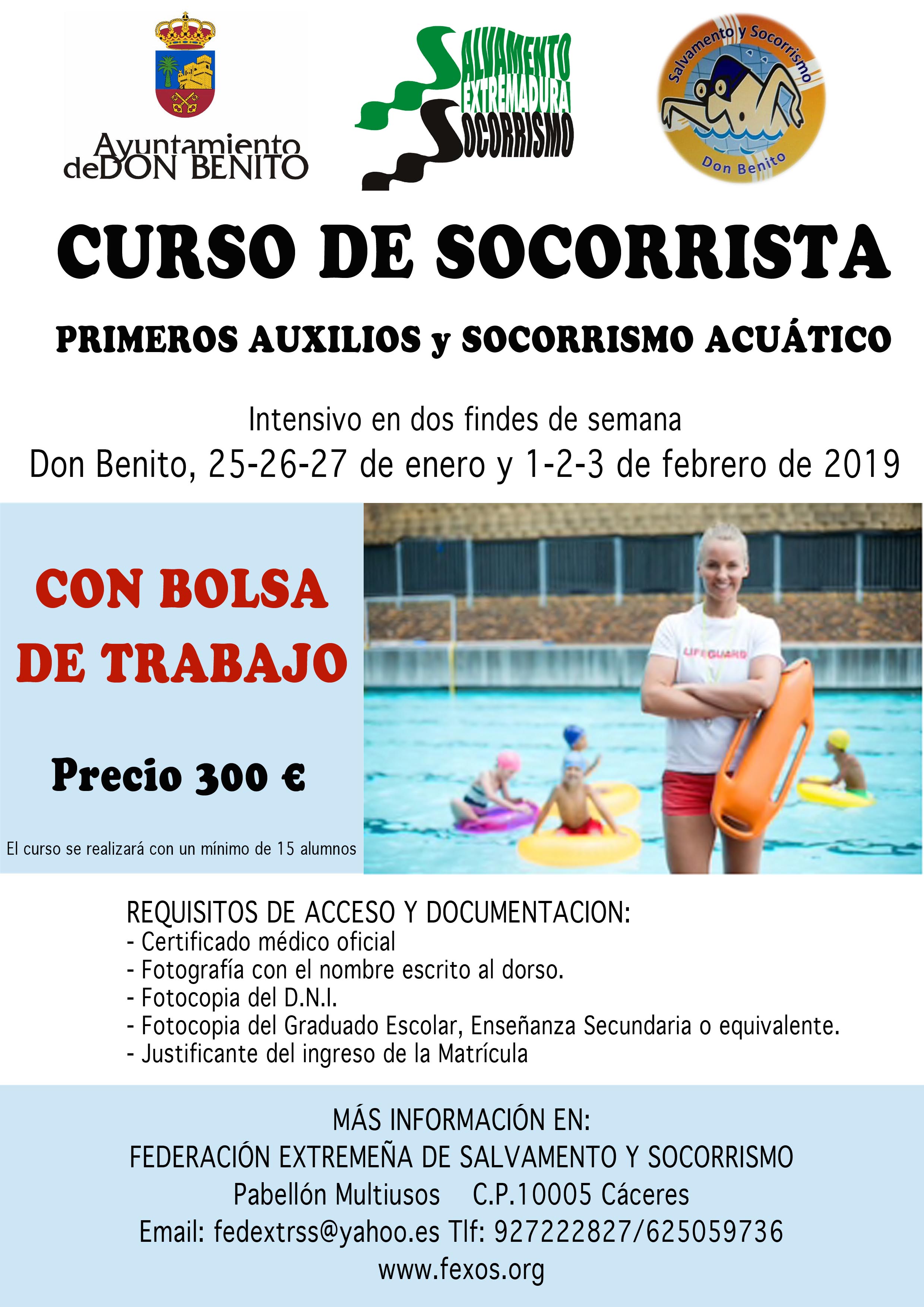 Curso de Socorrista en la piscina climatizada de Don Benito Curso de Socorrista en la piscina climatizada de Don Benito
