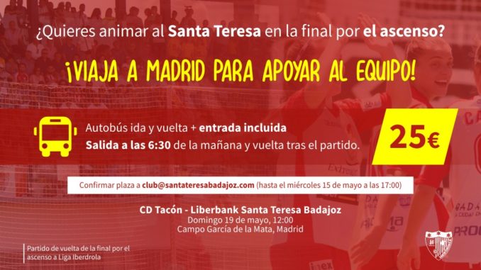 Viaje a Madrid para la afición del Santa Teresa de cara a la final por el ascenso
