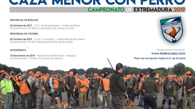 Los campeonatos provinciales de caza menor con perro se celebrarán el 26 de octubre