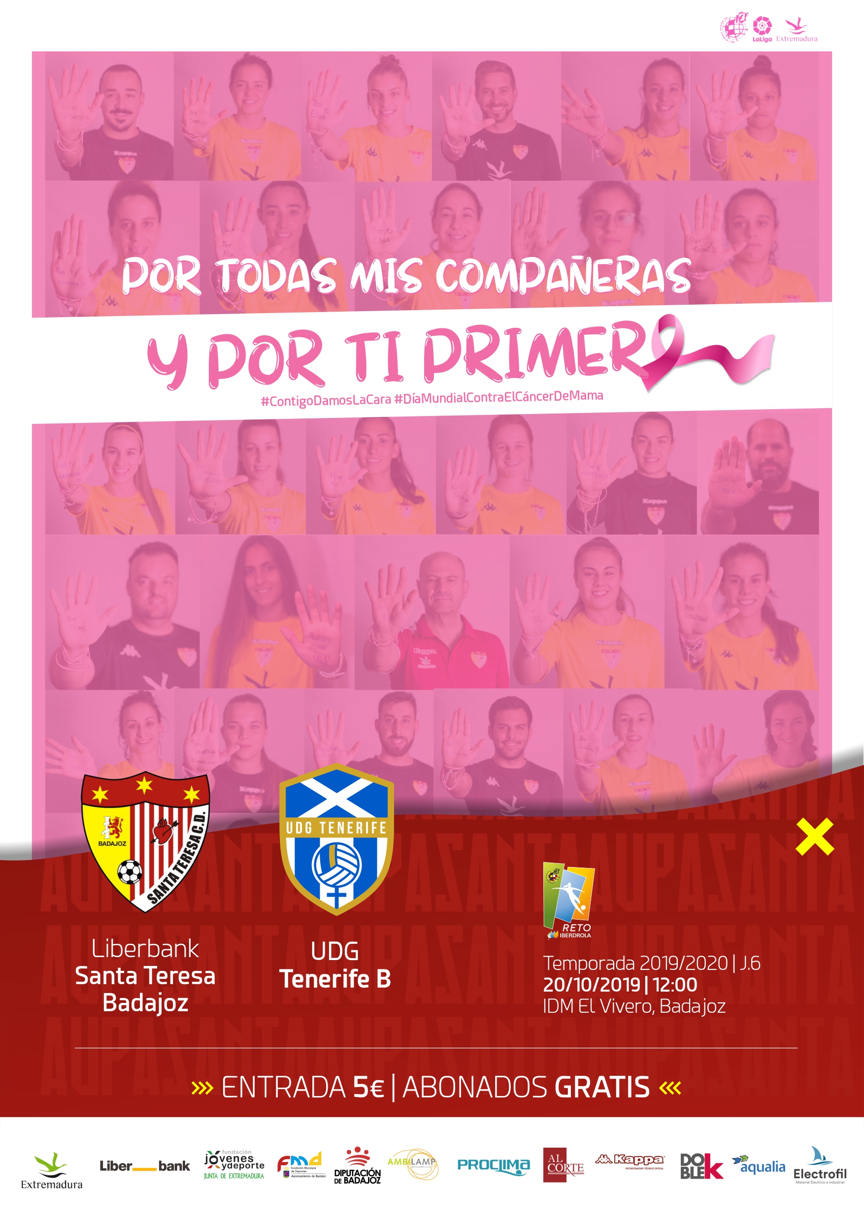 Homenaje a la AECC en el partido del domingo ante Tenerife B