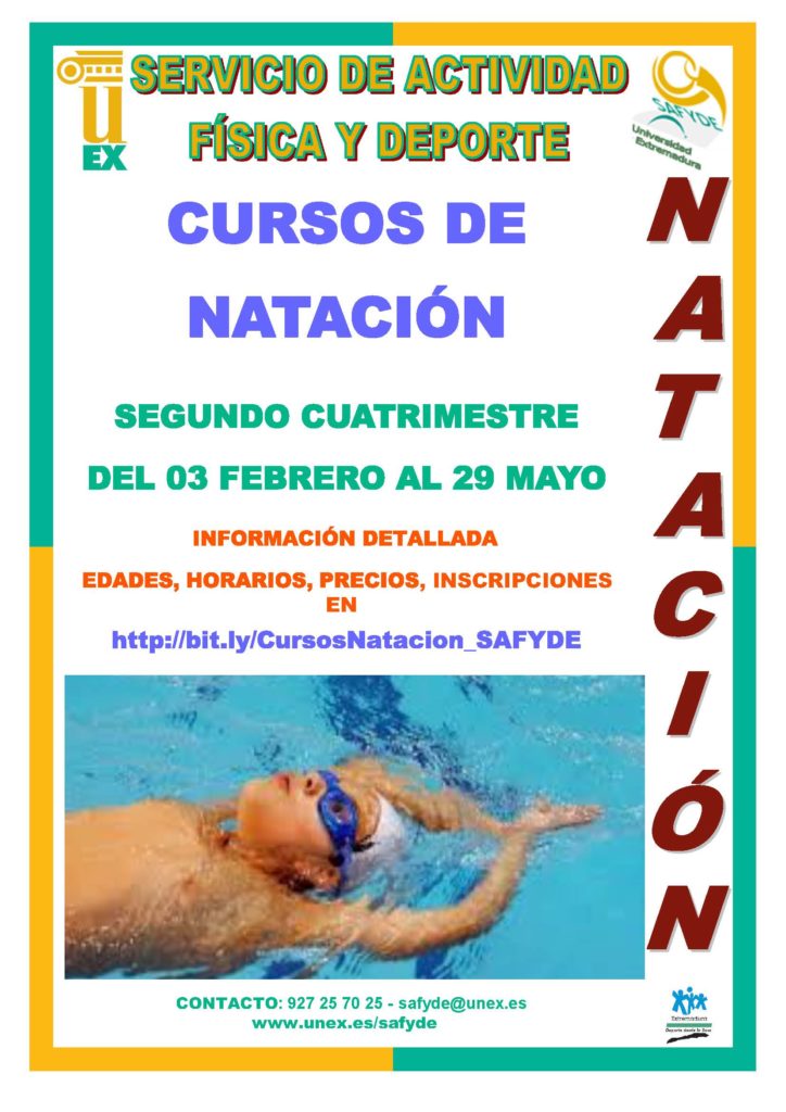 Mañana lunes 13 de enero finaliza el plazo para los Cursos de Natación de la UEX