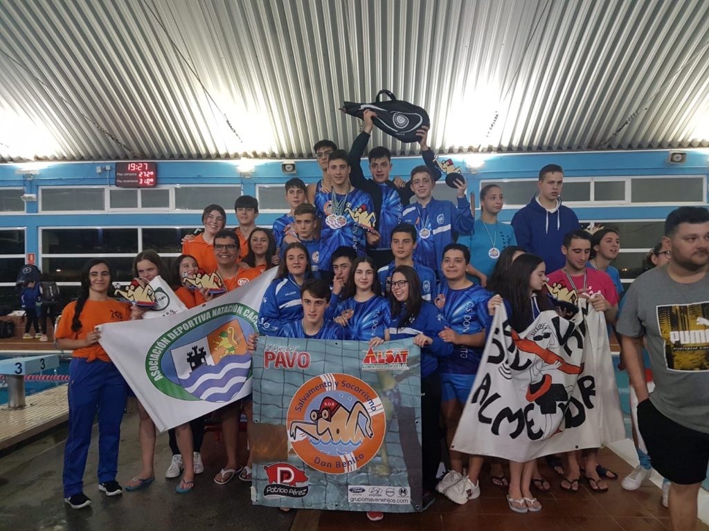 Club Salvamento Tiendas Pavo Don Benito campeón por equipos Infantil y Asbsoluto en el III Trofeo Nacional Calabazón de Salvamento y Socorrismo
