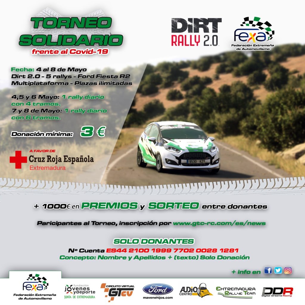 Torneo virtual de rally a beneficio de Cruz Roja frente al COVID-19