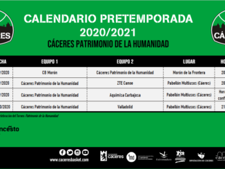 Calendario pretemporada Cáceres Patrimonio de la Humanidad