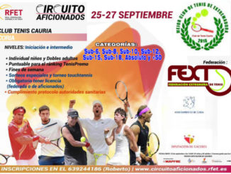Coria acoge un Torneo del Circuito para Aficionados de Tenis