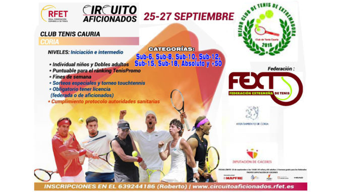 Coria acoge un Torneo del Circuito para Aficionados de Tenis