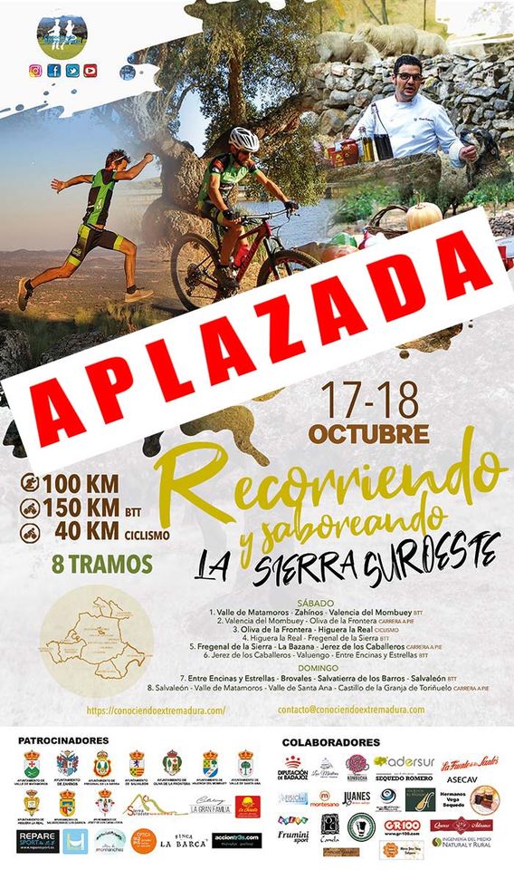 CANCELACIÓN Reto Deportivo y Gastronómico "Conociendo y Saboreando la Sierra Suroeste de Extremadura"
