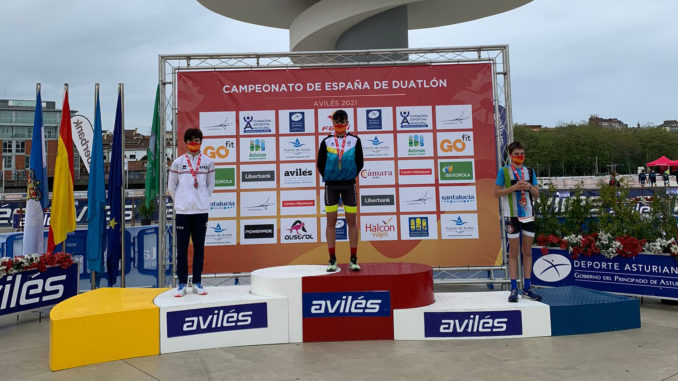 Podio cadete masculino del Campeonato de España de Duatlón