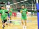 David Domenech festaja un punto durante el partido frente a CV Vigo